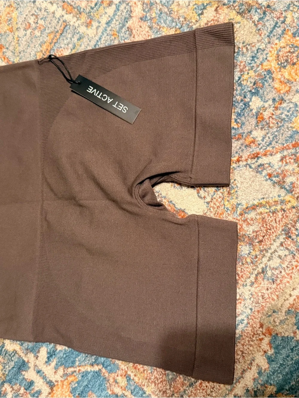 SET ACTIVE Purple Taupe Pepper Ribbed Athletic Shorts NWT - Picture 1 of 4